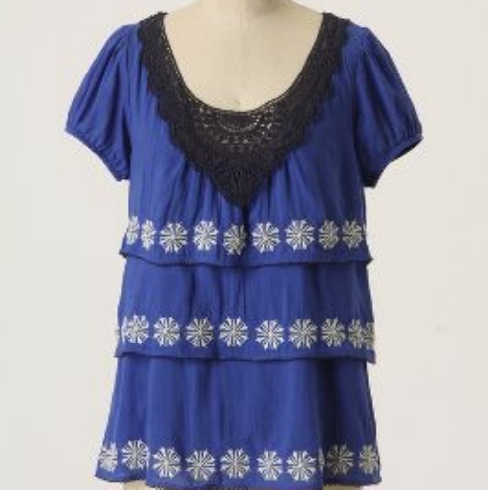 Anthropologie Tiered Medallion Top